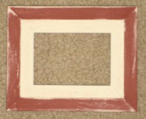 ACEO HAND MADE WOOD PICTURE FRAME 2&Acirc;&frac12;X3&Acirc;&frac12; Barn Red over White