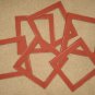 Lot of 6 primitive 6x6 frames in barn red - NEW