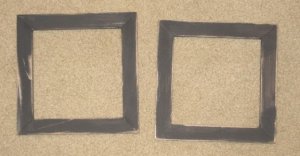 2 primitive 6x6 frames in black - NEW