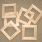6 UNFINISHED 4X4 WOOD PICTURE FRAMES 1" wide moulding