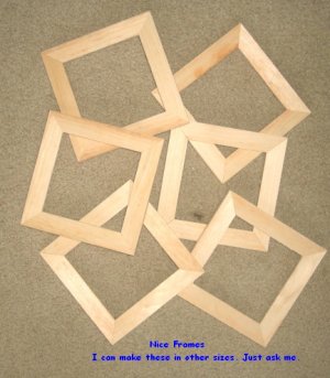 6 UNFINISHED 5X5 WOOD PICTURE FRAMES 1" wide moulding