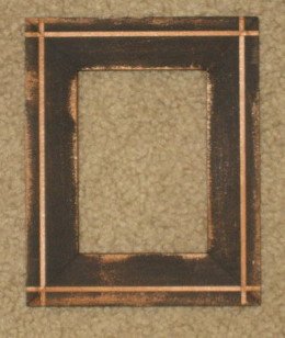 PRIMITIVE GROOVED WOOD PICTURE FRAME BLACK