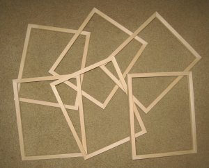 6 UNFINISHED 8X10 PICTURE FRAMES  VERY NARROW &Acirc;&frac12;" MOLDING NO KNOTS