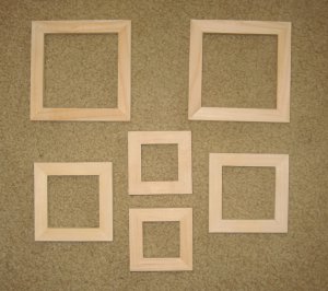 Mini frames assortment of 6 unfinished wood new