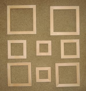 Mini frames assortment of 8 unfinished wood new