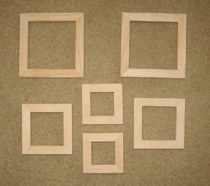 Unfinished wood mini frames assortment of 6