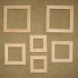 Unfinished wood mini frames assortment of 6