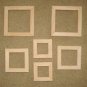 Unfinished wood mini frames assortment of 6