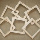 6 unfinished 8x8 wood picture frames in a 1" wide rough cut moulding