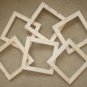 6 unfinished 8x8 wood picture frames in a 1" wide rough cut moulding