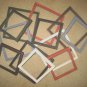 Primitive picture frames - 12 - 6x6's & 8x8's - 6 each - 6 different colors