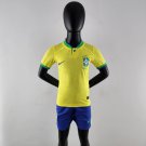 Brazil Kids Home 22/23 Soccer Shirt Kids Shirt Jersey