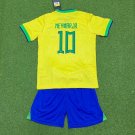 Brazil Neymar Shirt Jersey Kids Home 22/23 Soccer Shirt Kids Shirt Jersey