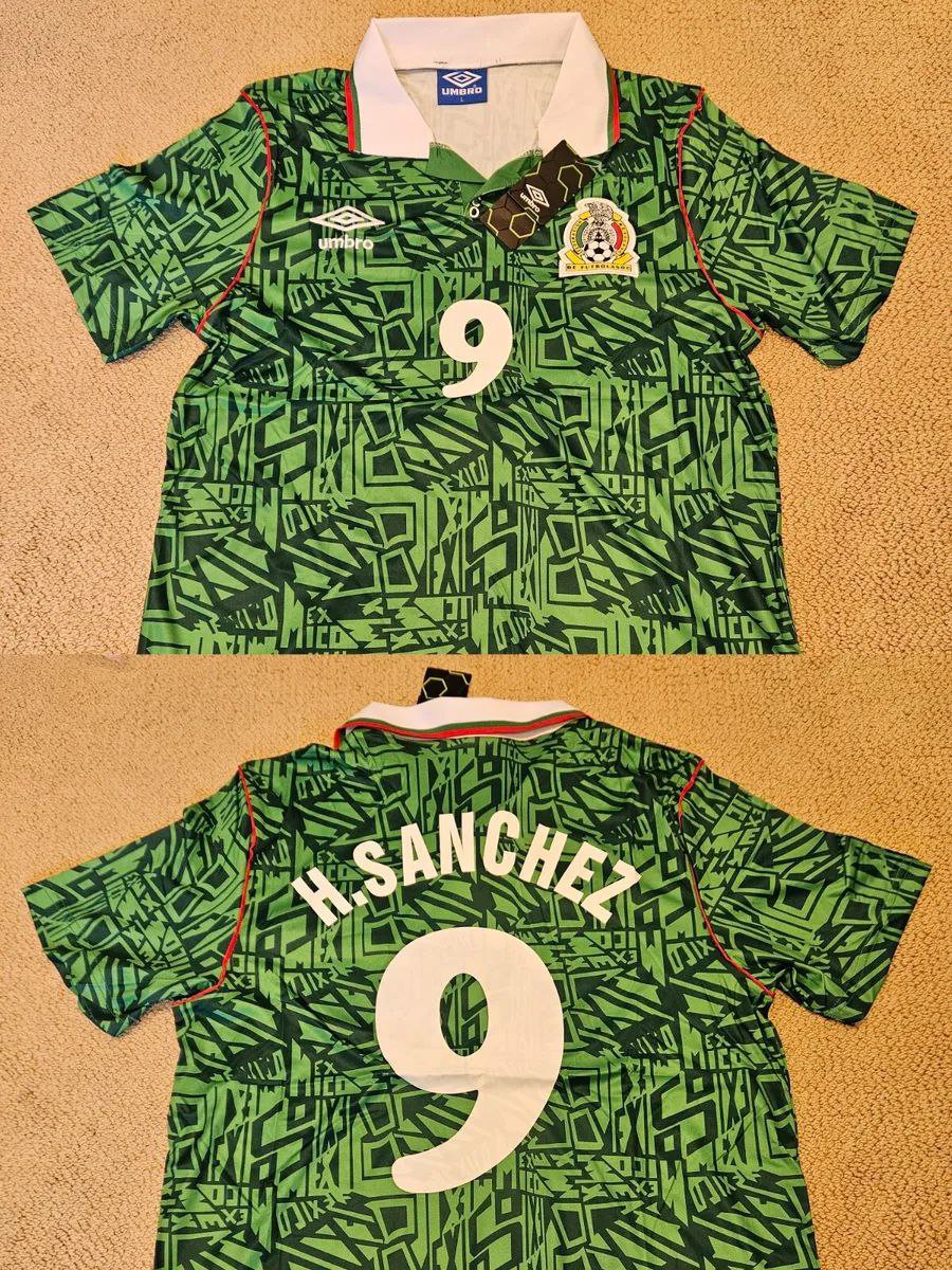 Mexico 1994 Retro Shirt Jersey H.SANCHEZ 9 Home New Shirt Jersey Retro Shirt Jersey