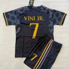 23/24 Real Madrid VINI JR 7 Kids Kit Away Soccer Shirt