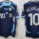 Argentina 2006 Retro Shirt Jersey Shirt Jersey RIQUELME 10 Away New Soccer Shirt Jersey