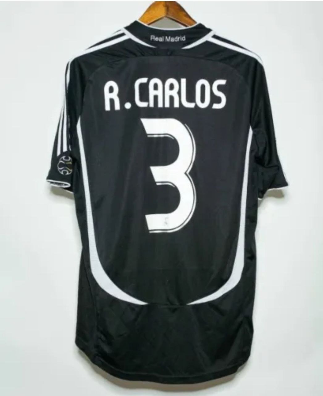 Real Madrid 2006/07 Retro Shirt Jersey Shirt Jersey A.CARLOS 3 Home New Soccer Shirt Jersey 06/07