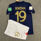 France BENZEMA 22/23 Shirt Jersey Kids Home Children Shirt youth Shirt Jersey Kit 23/24