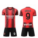 AC Milan 23/24 GIROUD 9 Shirt Jersey Kids Home Children Soccer Shirt youth Shirt Jersey Kit