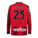 AC Milan 23/24 TOMORI 23 Shirt Jersey Home Football Soccer long sleeves Shirt Jersey AC Milan
