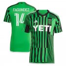 Austin 23/24 Shirt Jersey FAGUNDEZ 14 Home Soccer Shirt Jersey Austin 2023 2024