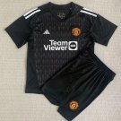 Manchester United 23/24 Jersey Goalkeeper Kids Children Soccer Shirt youth Jersey Kit M-U