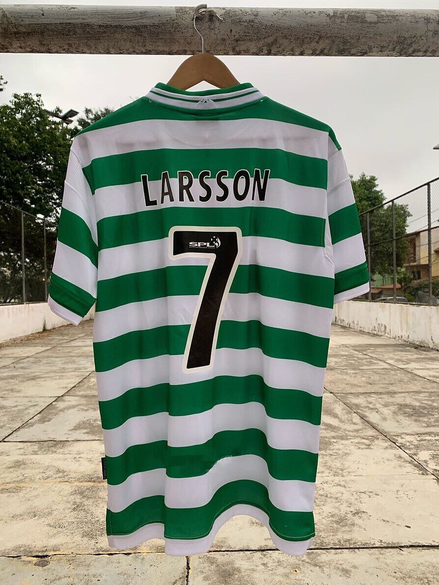 Larsson Celtic 2000/2001 Retro Jersey Jersey Home Soccer Retro Jersey Jersey Basil