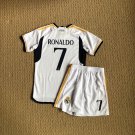 Ronaldo #7 Real Madrid Youth Kids Shirt Jersey Shorts Yellow home 24