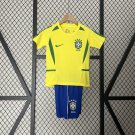 Brazil 2002 Retro Shirt Jersey Home Kids Youth Shirt Jersey
