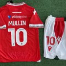 Kids 2023/24 Wrexham Home Shirt Jersey Mullin 10 Youth Soccer Shirt Jersey