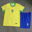 2024/25 Brazil kids kit yellow soccer jersey