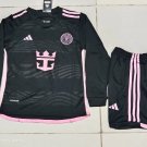 24-25 Miami Messi Away Kids Kit Long Sleeves Soccer Shirt Jersey