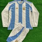 Kids Kit 2025 Argentina Home Long Sleeves Soccer Shirt Jersey 24-25