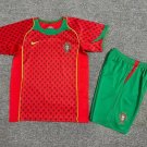 kids kit Retro Shirt Jersey 2004 Portugal home soccer jersey