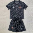 24-25 Portugal Black GoalKeeper Shirt Jersey Kids Kit