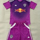 kids 25-26 Leeds GK purple soccer jersey Leeds Youths children