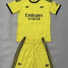 kids kit 25-26 Arsenal GK yellow soccer jersey Arsenal GK Youths children Shirt Jersey