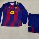 Jersey 25-26 Barcelona Home Kids Kit Long Sleeves Soccer jersey Barcelona Youth children New 2025-26