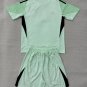 Kids Kit 25-26 Manchester United Light Green Soccer Shirt Jersey Goalkeeper M-U Gk Youth Children