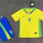 Kids Kit Brazil Home Jersey 2025-26 Jersey Soccer Youths Brazil Shirt Jersey Children 25-26