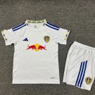 Kids Kit Leeds Jersey 25-26 Home White Soccer Jersey children Leeds Home Kit Youths Soccer 2025-26