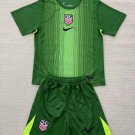 Kids Kit Jersey 25-26 USA Goalkeeper Green occer jersey Children USA Goalkeeper Youth Kit 2025-26