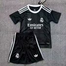 Kids Kit 25-26 Jersey Real Madrid Goalkeeper Black Soccer Youth Kit Gk Real Madrid 2025-2026 New