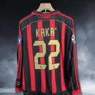 Shirt Jersey AC Milan 2006-2007 Retro Shirt Jersey Home Long-Sleeve Shirt Jersey Kaka #22