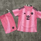 Kids Kit 25-26 Inter Miami Jersey Home Pink Soccer Youth Kit Children Inter Miami 2025-2026 Jersey