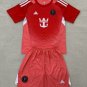 Kids Kit 25-26 Inter Miami Jersey Goalkeeper Red Soccer Youth Kit Children Jersey Inter Miami