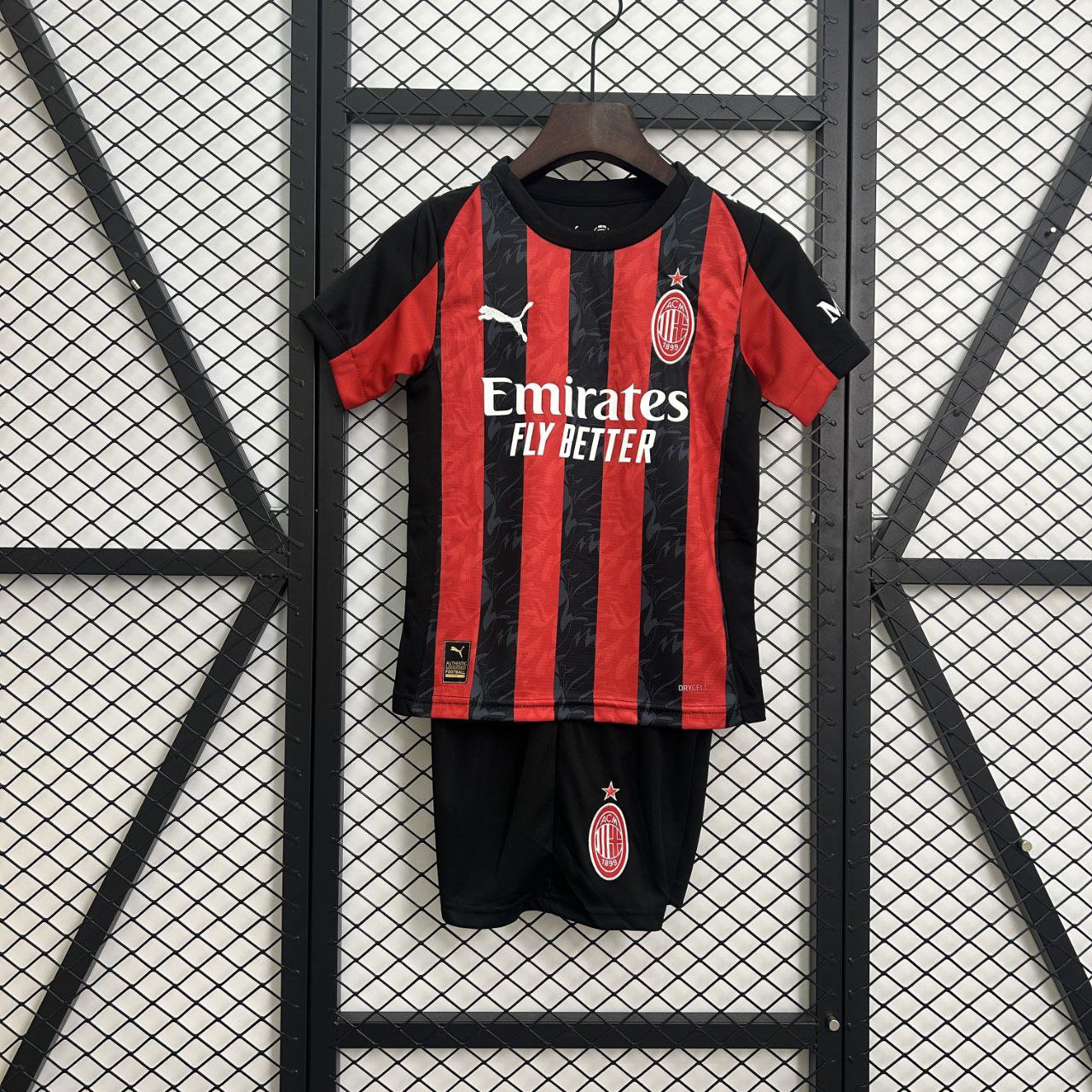 Kids Kit 25-26 AC Milan Jersey Home Soccer Youth Kit Children AC Milan 2025-2026 Jersey New