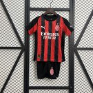Kids Kit 25-26 AC Milan Jersey Home Soccer Youth Kit Children AC Milan 2025-2026 Jersey New