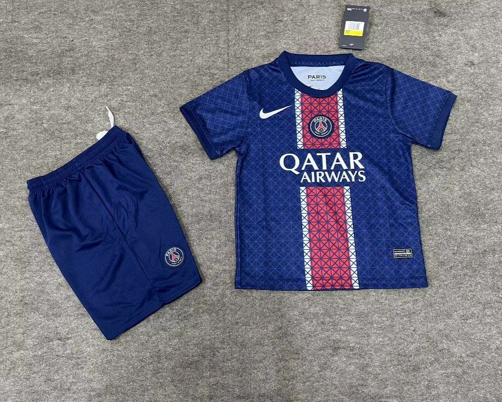Kids Kit 25-26 PSG Jersey Blue Soccer Youth Kit Jersey Paris Saint-Germain 2025-2026 Home