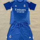 Kids kit 25-26 Real Madrid Jersey Goalkeeper blue Soccer Youth Kit Gk Jersey 2025-2026 New